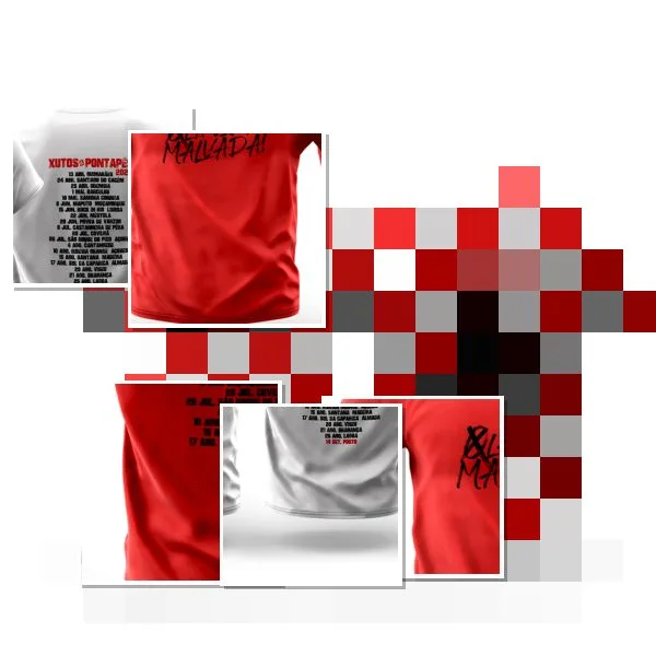 Pack T-Shirts: Vermelha “Olá, Vida Malvada” e branca “Olá, Vida Malvada”